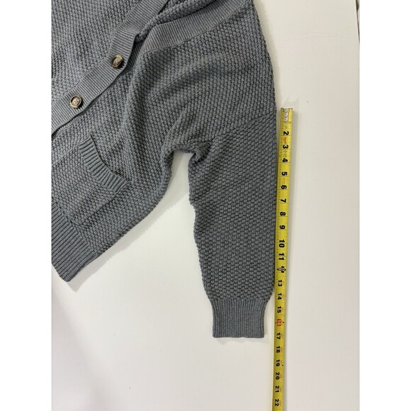 Aerie Long Gray Cotton Varsity Cardigan Sweater Women’s S Oversize Boyfriend - Picture 7 of 8